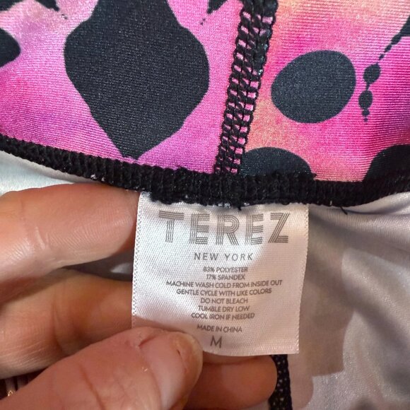 Terez New York Rorschach Leggings Womens Medium Multi Tie Dye Vibrant Rainbow - Picture 8 of 10